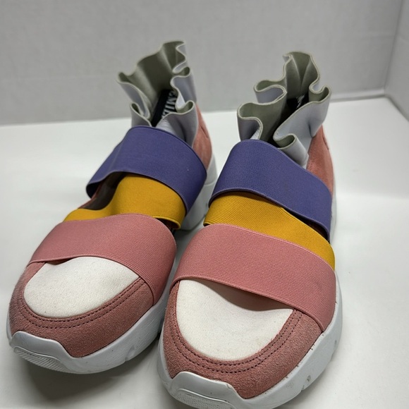 Emilio Puccii Sneakers City Up Trainer Shoes Ruffle Mesh Suede Colorblock 37 - Picture 3 of 12
